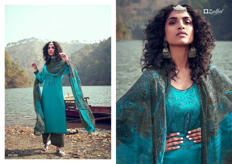 Zulfat Designer Suits Mohini Pure Jam Cotton Heavy Embroidery Work Salwar Kameez