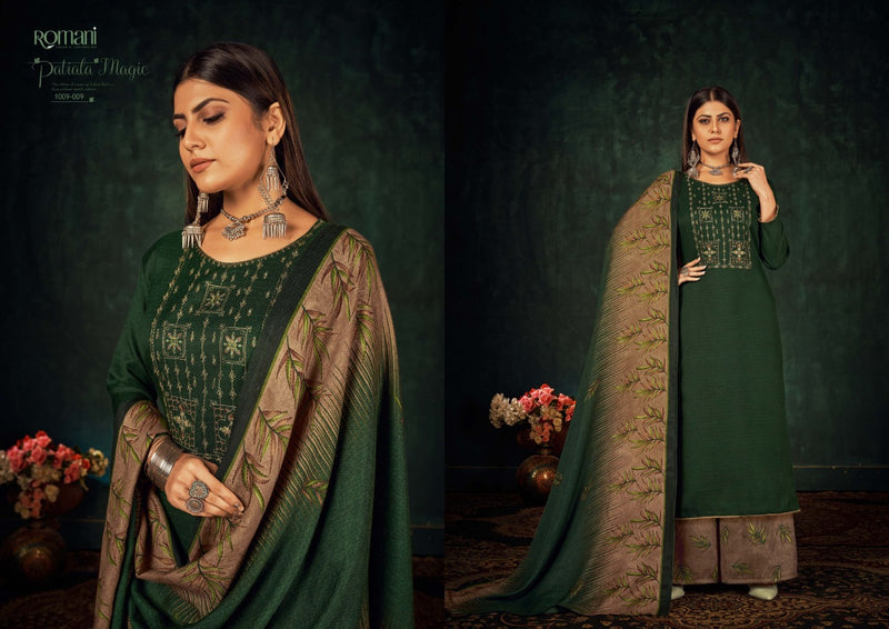 Zulfat Designer Suits Patiala Magic Pure Pashmina Print Heavy Embroidered Work Salwar Suit