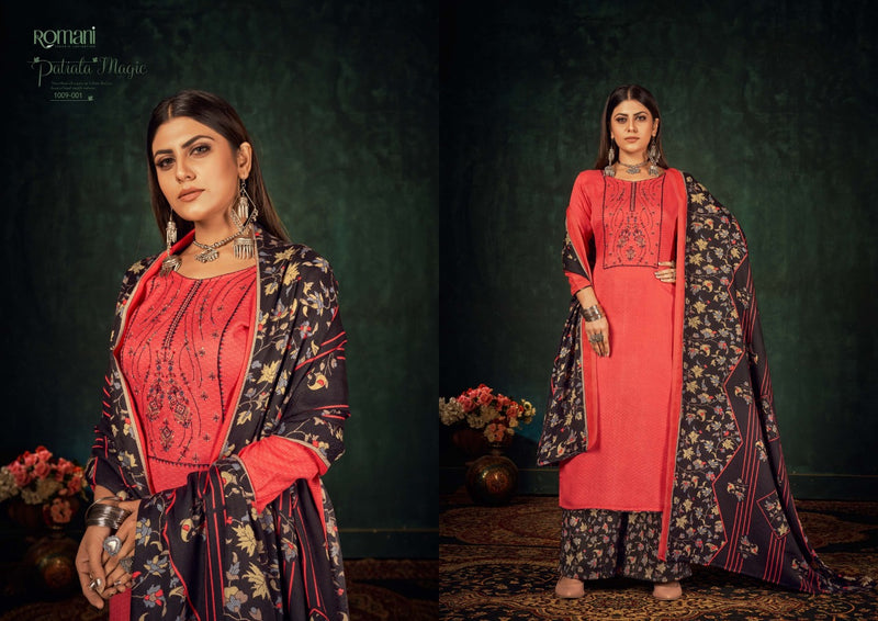 Zulfat Designer Suits Patiala Magic Pure Pashmina Print Heavy Embroidered Work Salwar Suit