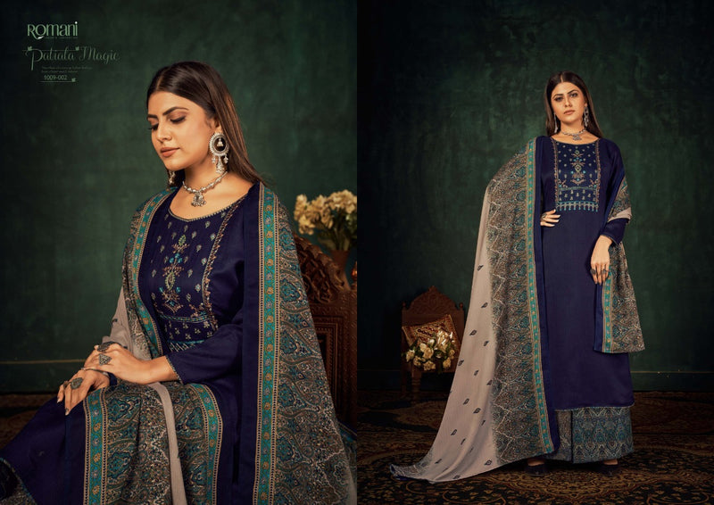 Zulfat Designer Suits Patiala Magic Pure Pashmina Print Heavy Embroidered Work Salwar Suit