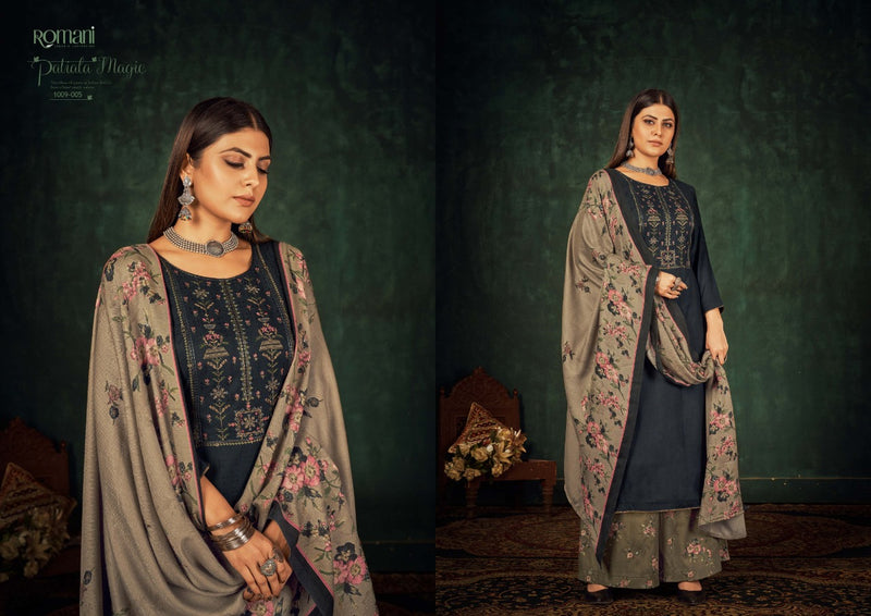 Zulfat Designer Suits Patiala Magic Pure Pashmina Print Heavy Embroidered Work Salwar Suit