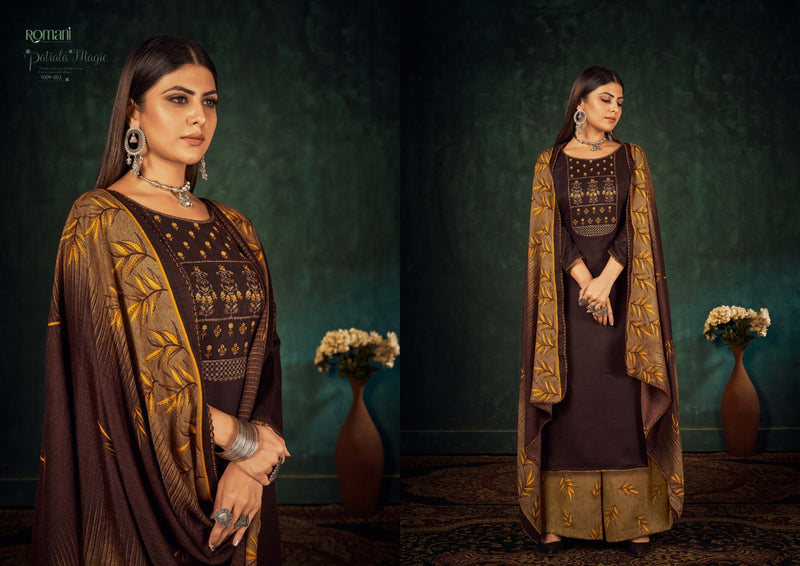 Zulfat Designer Suits Patiala Magic Pure Pashmina Print Heavy Embroidered Work Salwar Suit