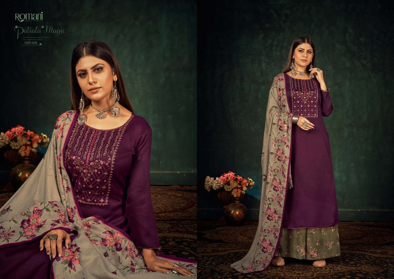 Zulfat Designer Suits Patiala Magic Pure Pashmina Print Heavy Embroidered Work Salwar Suit