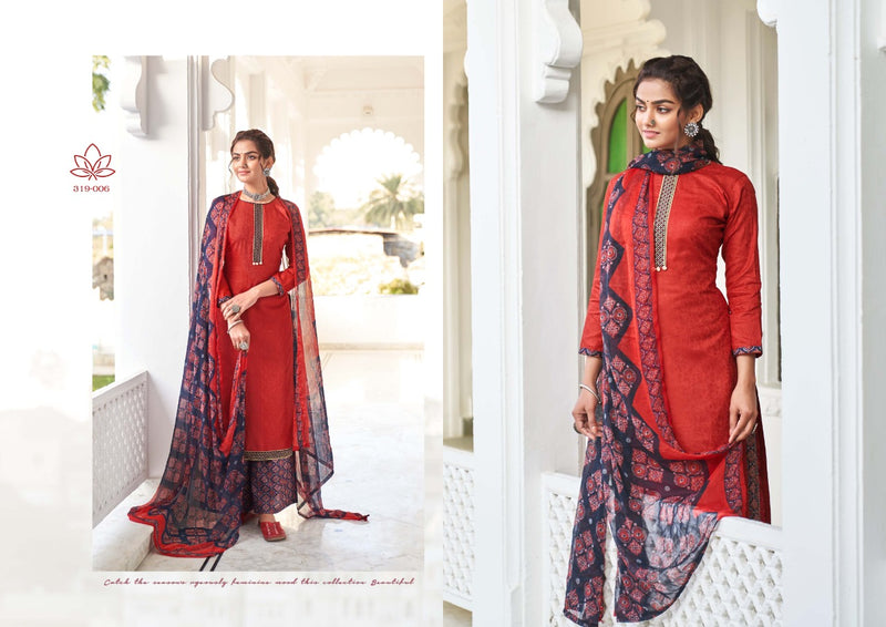 Zulfat Designer Suits Patiala Magic Jam Cotton Kashmiri Work Salwar Kameez