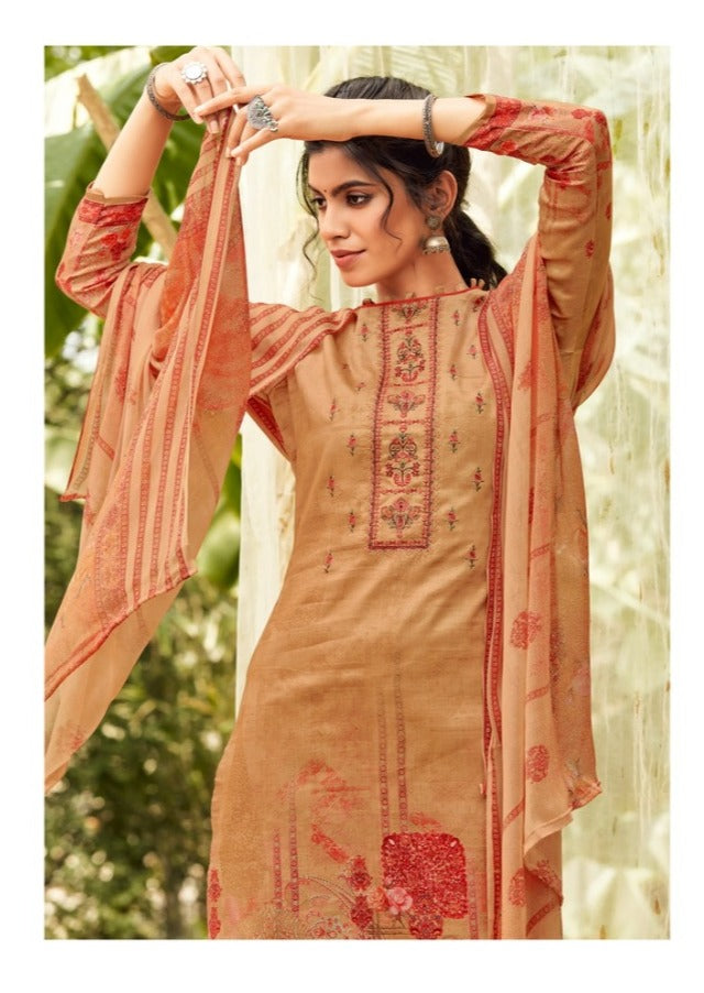 Zulfat Designer Suit Ananya Jam Cotton Print With Heavy Work Salwar Kameez