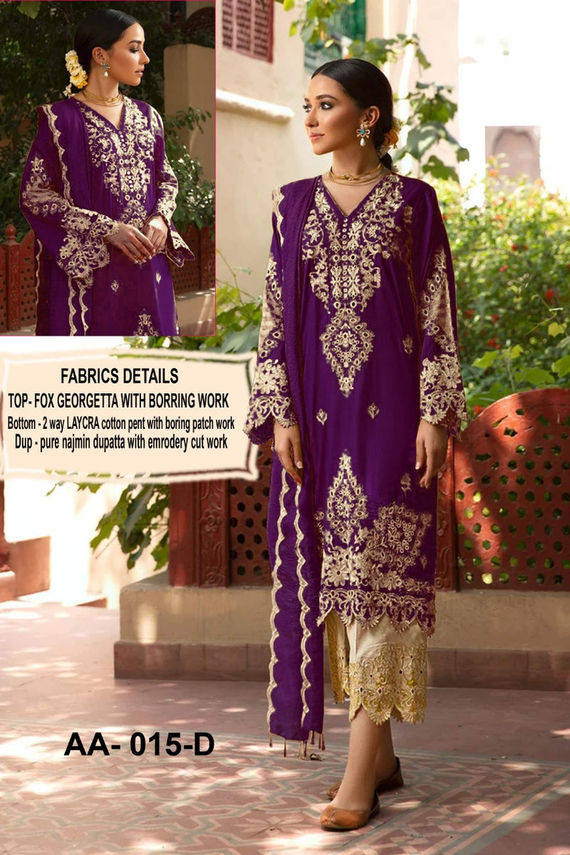 Aarhtm Dno 15 A to E Georgette With Heavy Embroidery Stylish Designer Pakistani Party Wear Salwar Suit