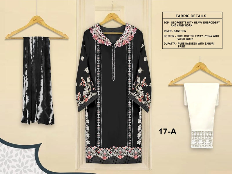Aarshtm Dno 17 A to F Georgette With Heavy Embroidery Hand Work Stylish Designer Pakistani Kurti