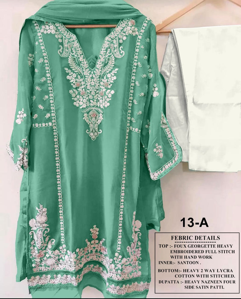 Aarsh Dno 013 A Georgette With Heavy Embroidery Stylish Designer Casual Look Pret Kurti