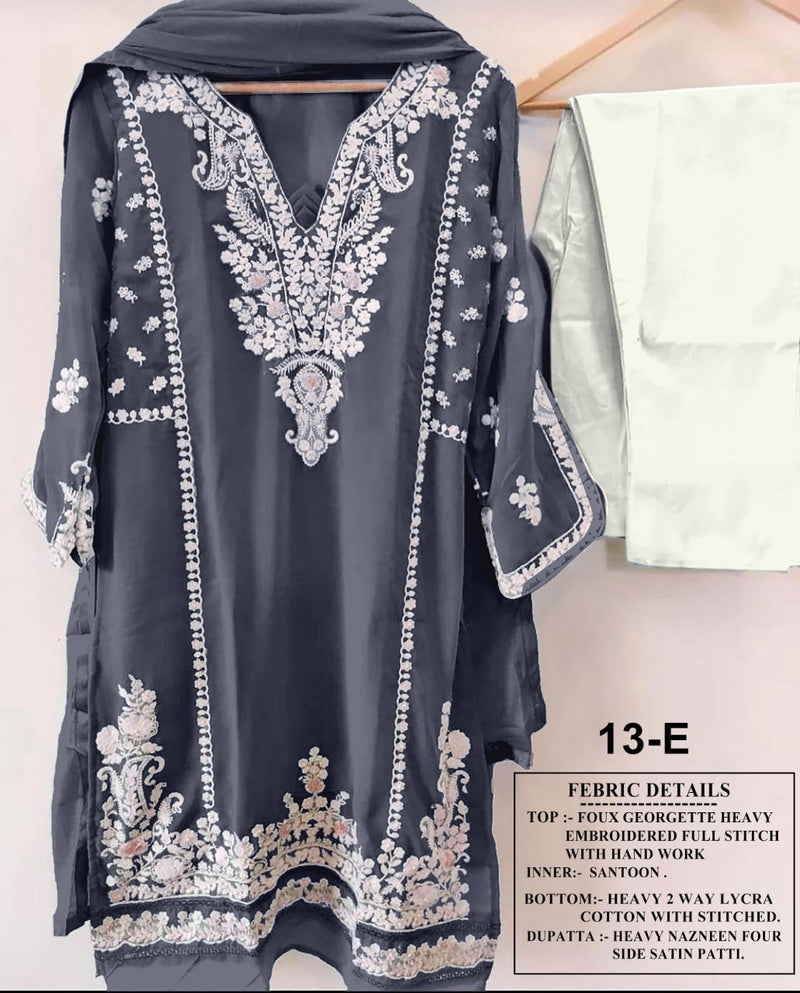 Aarsh Dno 013 E Georgette With Heavy Embroidery Stylish Designer Casual Look Pret Kurti