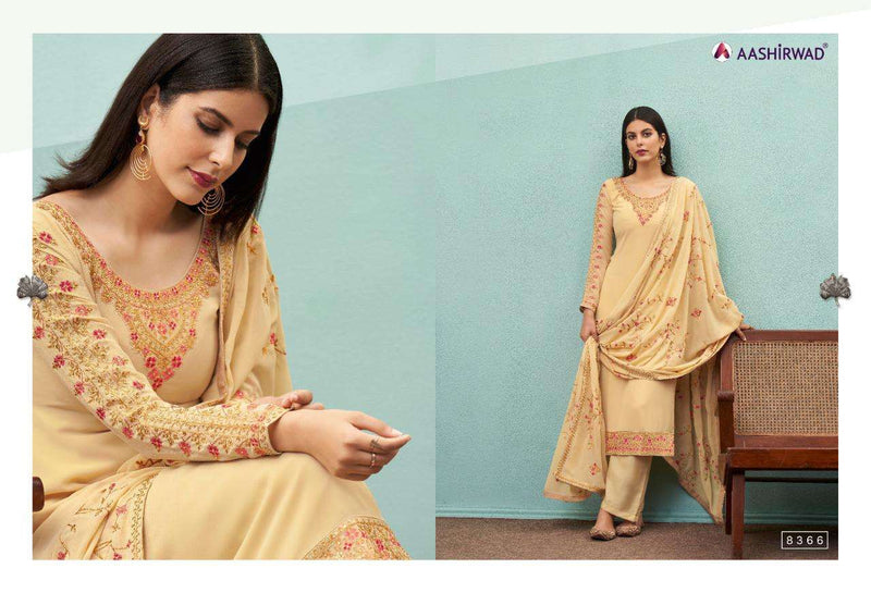 Aashirwad Tulsi Dno-8366 Georgette Stylish Designer Wear Salwar Kameez