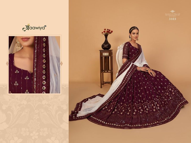 Aawiya Shanaya Vol 1 Dno 3103 Georgette With Embroidered Stylish Designer Party Wear Lehenga Choli