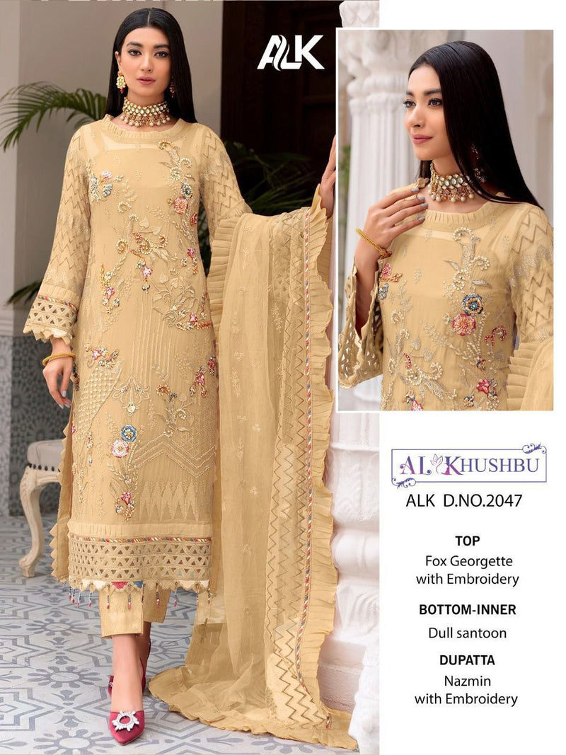 Al Khushbu ALK Dno 2047 Muskan Vol 1 Georgette With Heavy Embroidered Stylish Designer Pakistani Style Salwar Suit