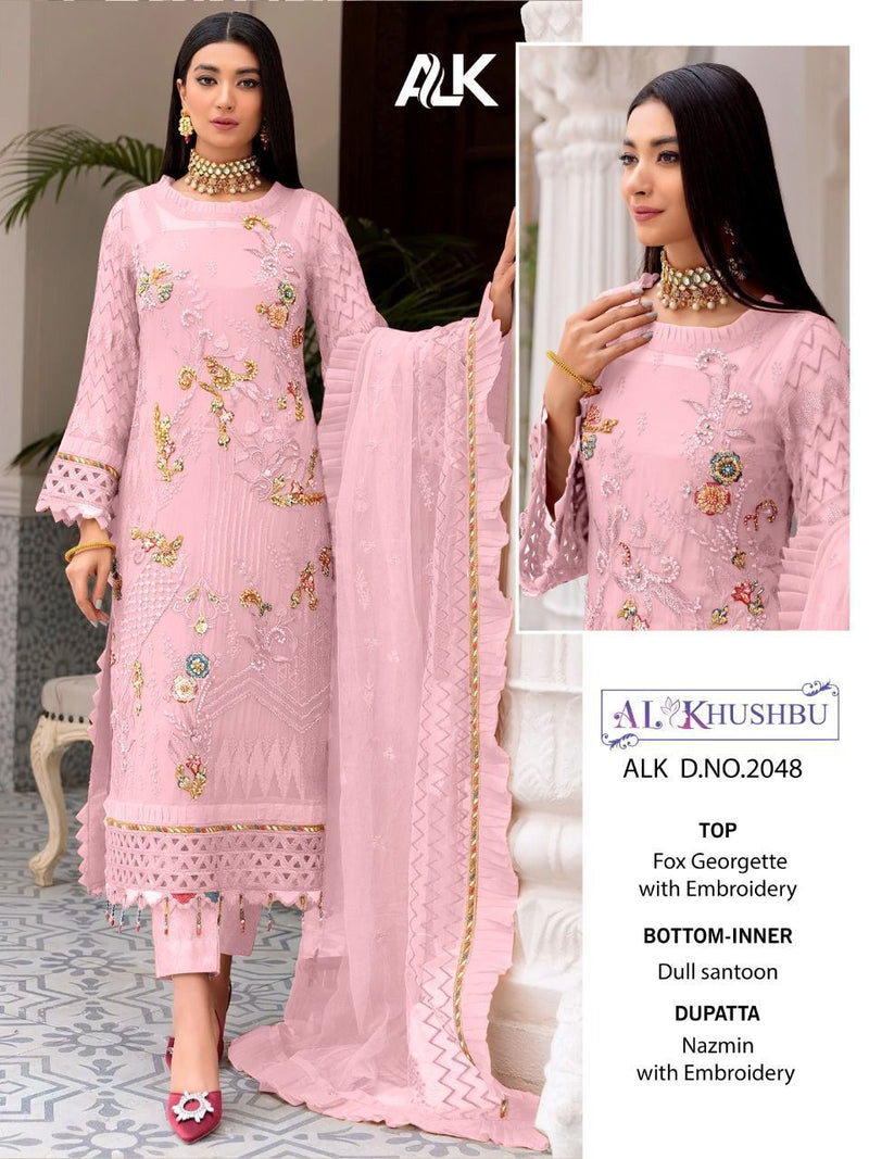 Al Khushbu ALK Dno 2048 Muskan Vol 1 Georgette With Heavy Embroidered Stylish Designer Pakistani Style Salwar Suit