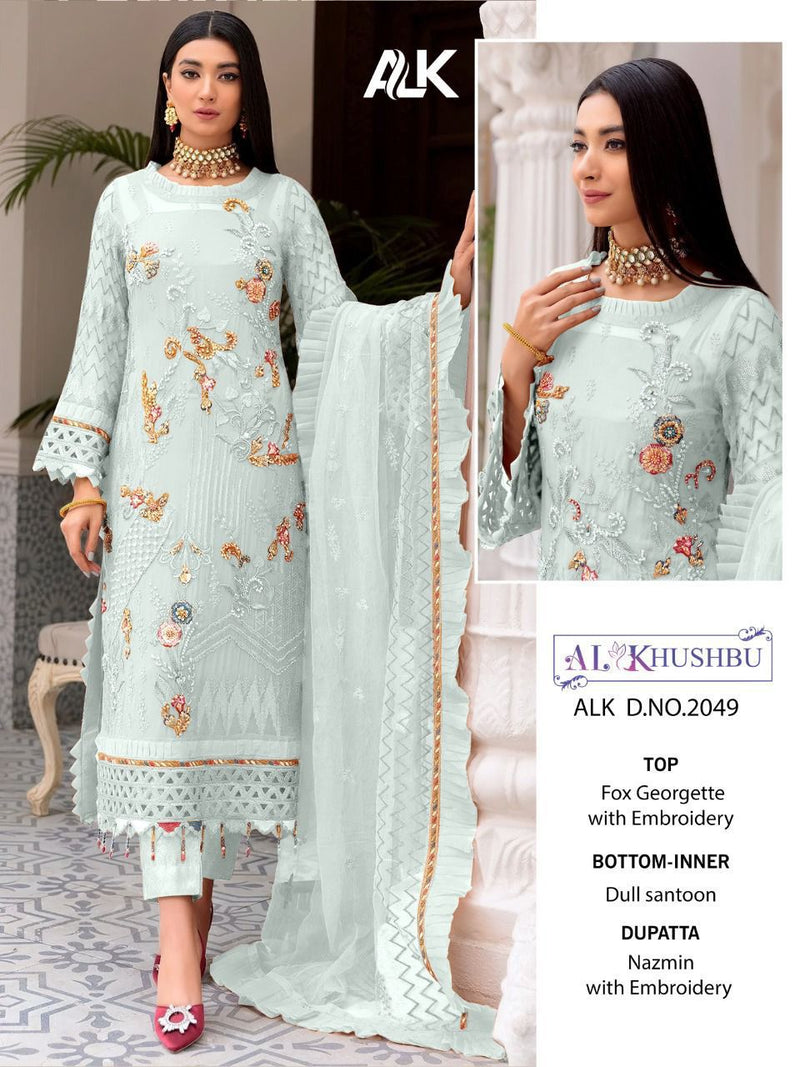 Al Khushbu ALK Dno 2049 Muskan Vol 1 Georgette With Heavy Embroidered Stylish Designer Pakistani Style Salwar Suit