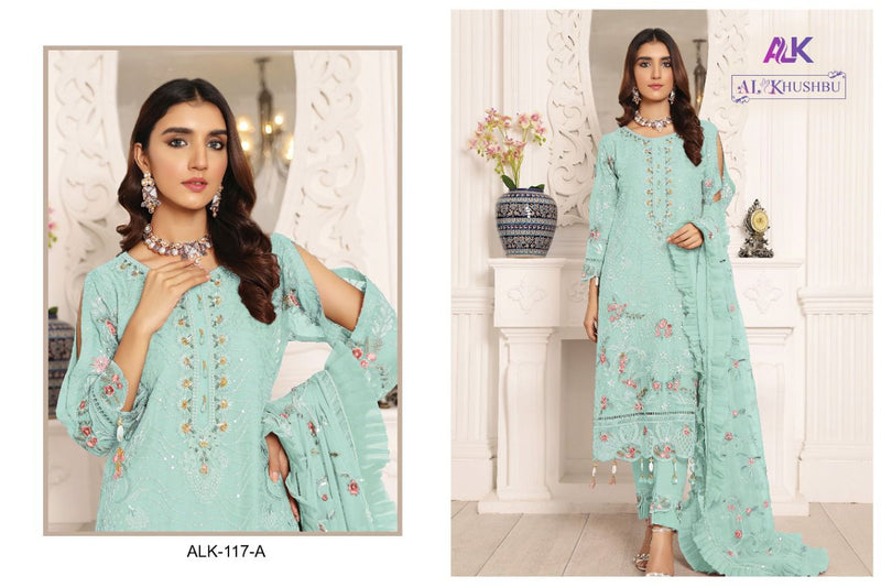 Al Khushbu Dno 117 B Georgette With Heavy Embroidery Stylish Designer Pakistani Salwar