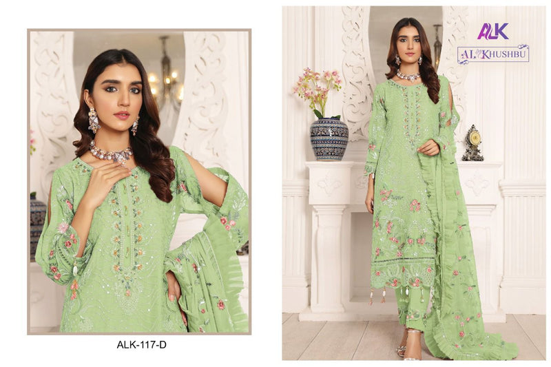 Al Khushbu Dno 117 D Georgette With Heavy Embroidery Stylish Designer Pakistani Salwar