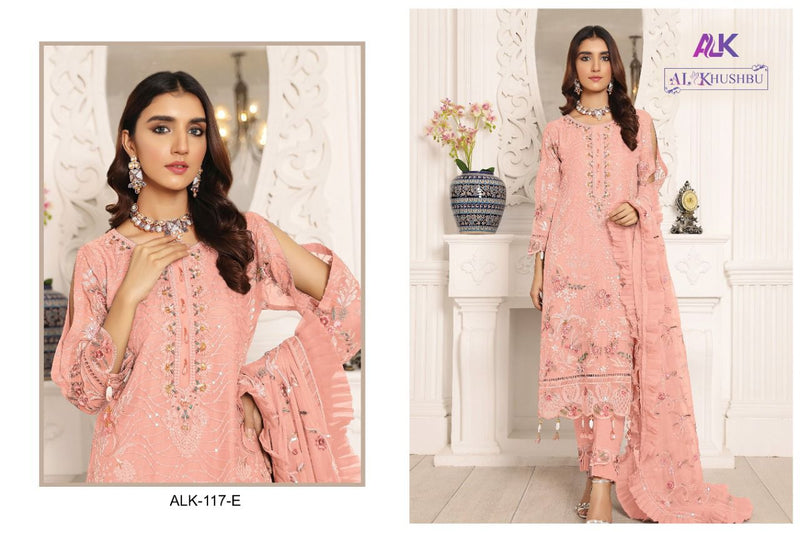 Al Khushbu Dno 117 E Georgette With Heavy Embroidery Stylish Designer Pakistani Salwar