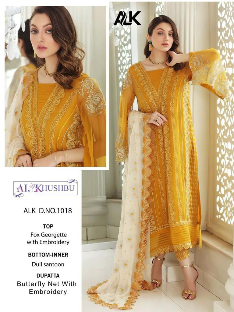 Al Khusbu Alk D No 1018  Georgette Salwar Suit