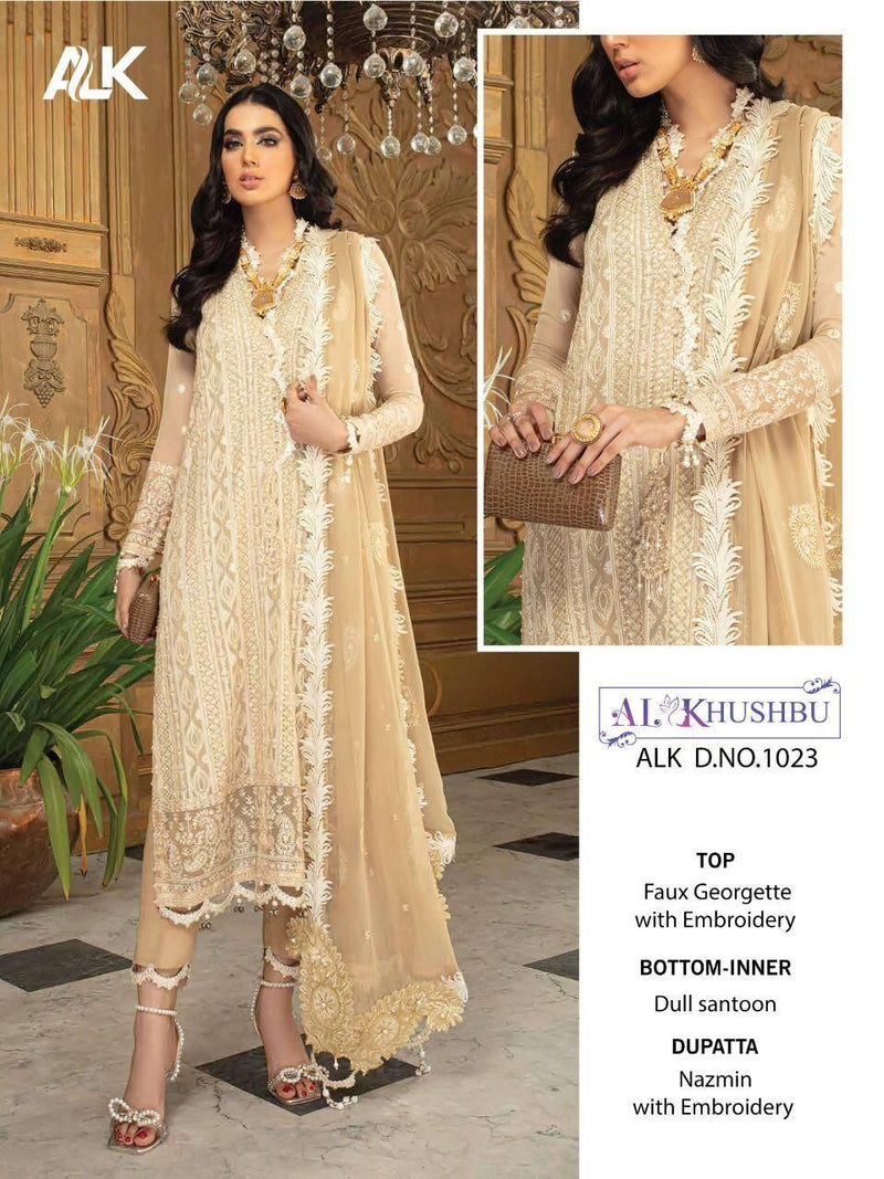 Al Khushbu Dno 1023 Georgette Stylish Designer Party Wear Pakistani Style Salwar Suit