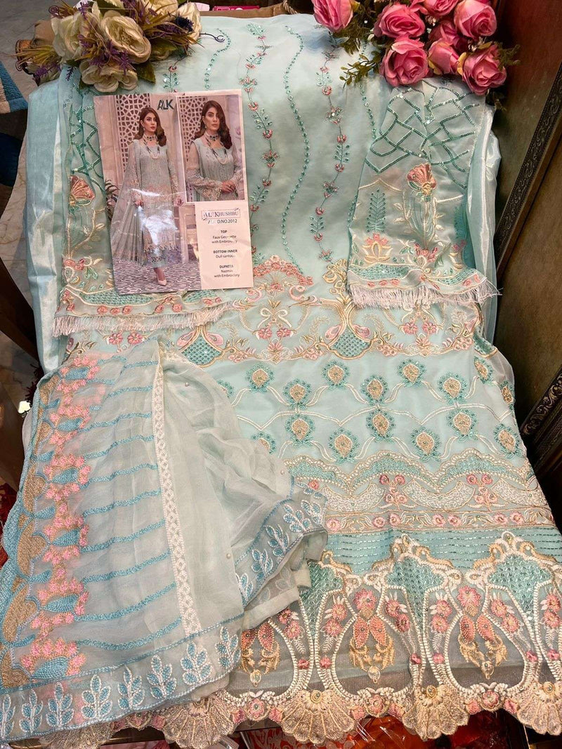 AL Khushbu Dno 2012 Georgette Stylish Designer Party Wear Pakistani Style Salwar Suit