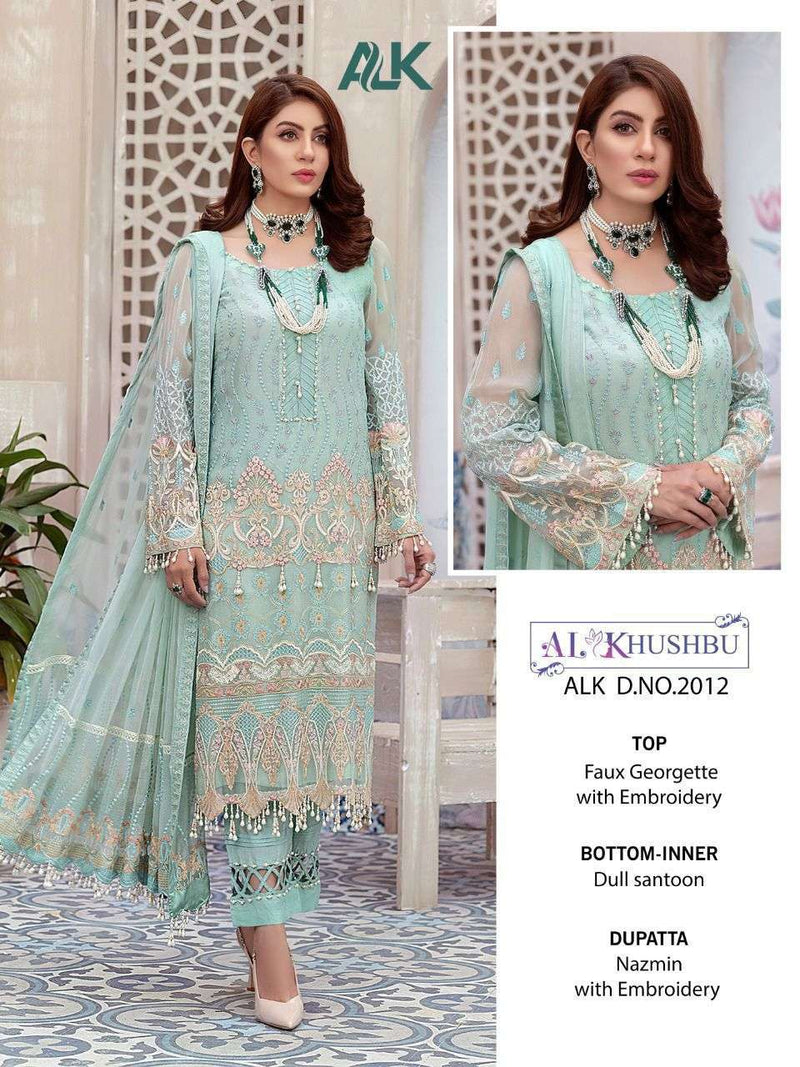 AL Khushbu Dno 2012 Georgette Stylish Designer Party Wear Pakistani Style Salwar Suit