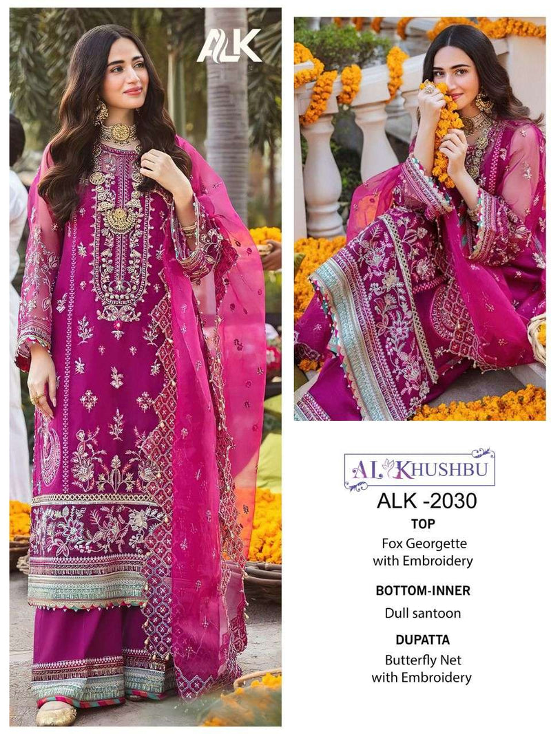 Al Khushbu Dno 2030 Georgette With Embroidered Stylish Designer Party Wear Salwar Suit