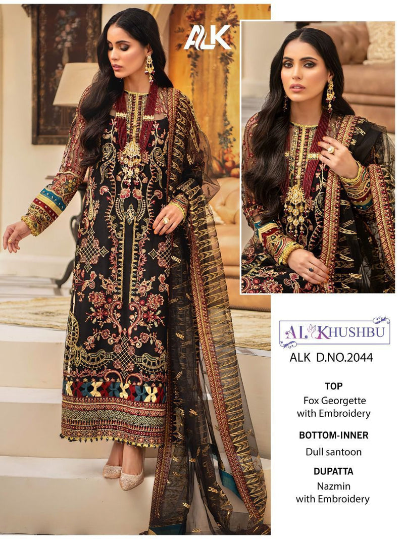 AL khushbu Dno 2044 Georgette  With Heavy Embroidered Stylish Designer Party Wear Salwar Suit