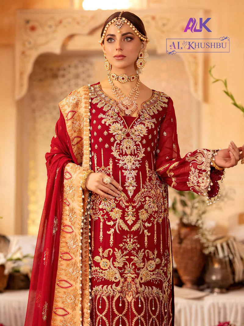 Al khushbu Dno 2059 Georgette Stylish Designer Wedding Wear Salwar Suit