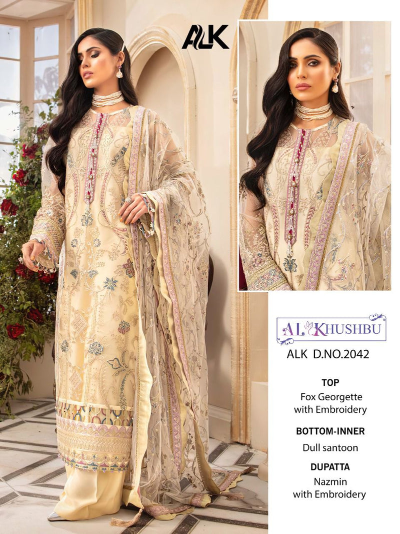 AL Khushbu Dno 2024 Mysti Vol 3 Georgette Stylish Designer Wear Pakistani Style Salwar Suit