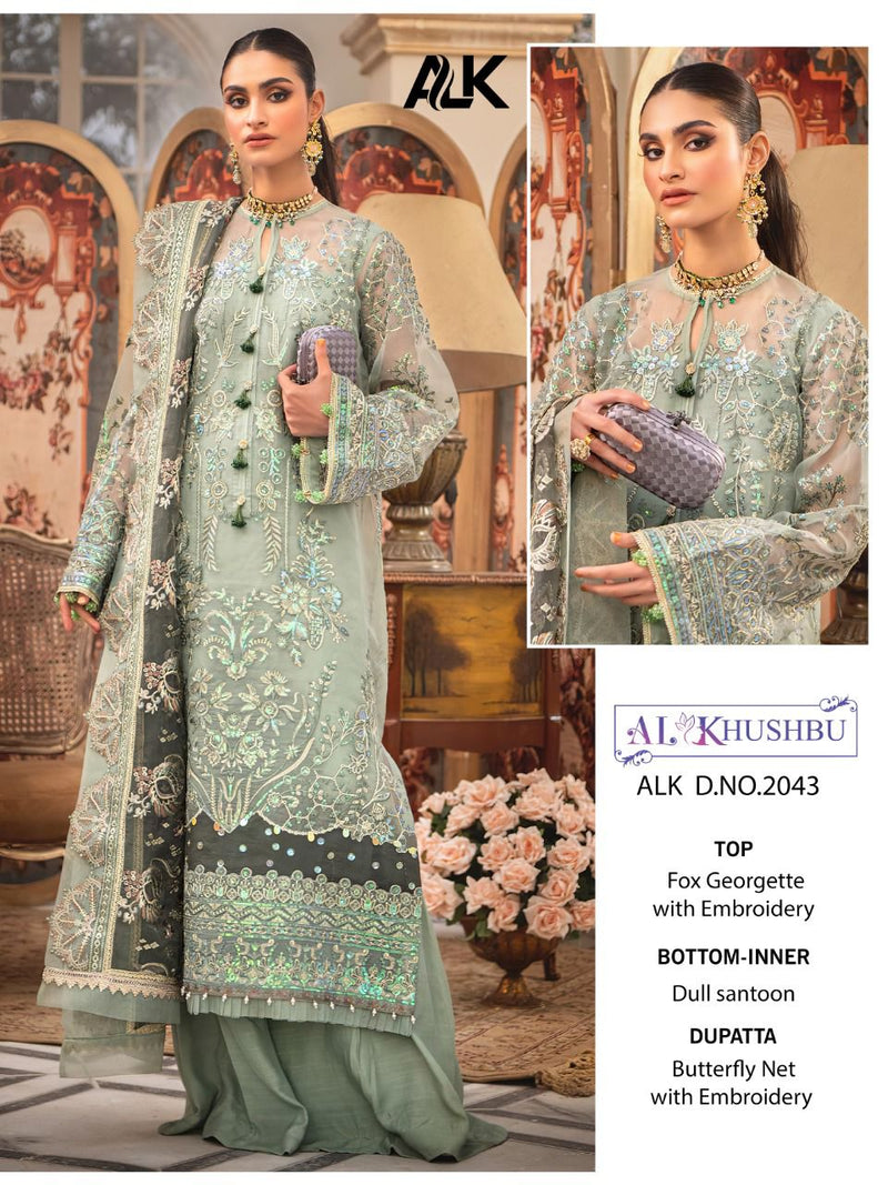 AL Khushbu Dno 2043 Mysti Vol 3 Georgette Stylish Designer Wear Pakistani Style Salwar Suit