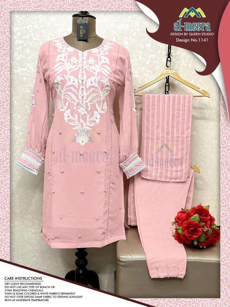 Al Meera Dno 1141 C Fox Georgette Stylish Designer Pakistani Style Kurti