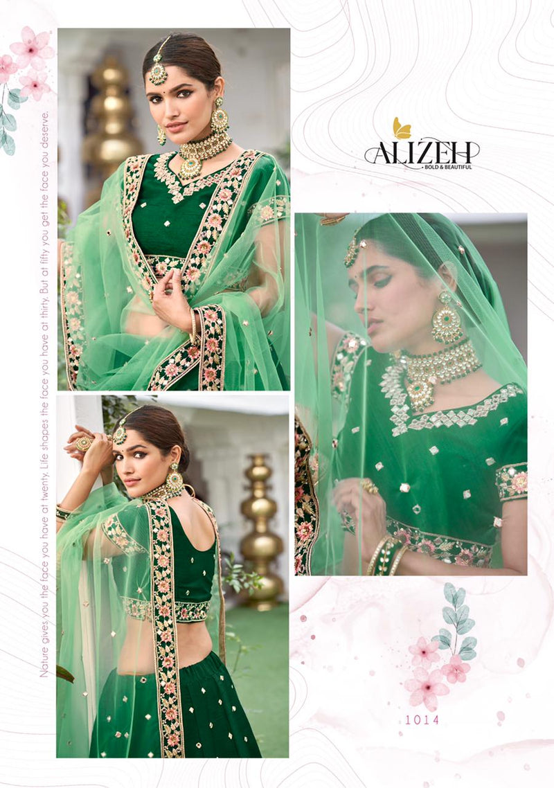 Alizeh Dno 1014 Silk Stylish Designer Embroidered Hand work Wedding Wear Lehenga Choli