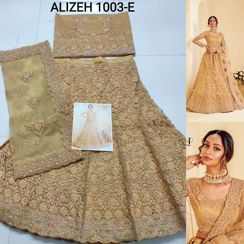 Alizeh The White Bride Dno 1003 E Net Stylish Hand Work Designer Wear Lehenga