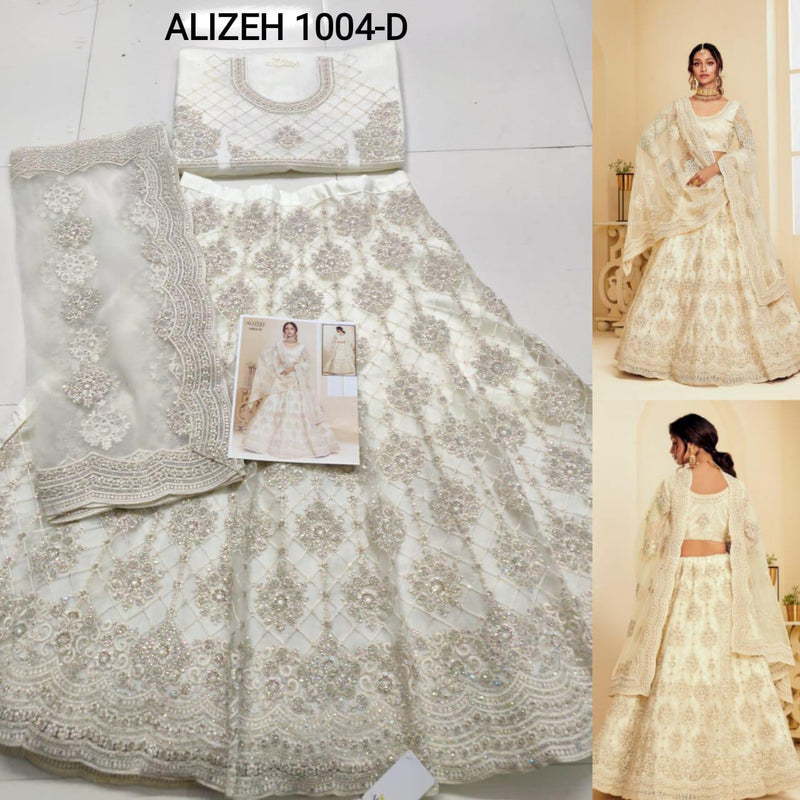 Alizeh The White Bride Dno 1004 D Net Stylish Hand Work Designer Wear Lehenga