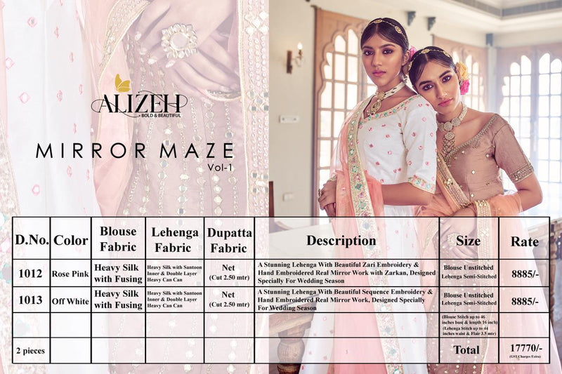 Alizeh Mirror Maze Vol 1 Embroidered Bridal Wear Lehanga
