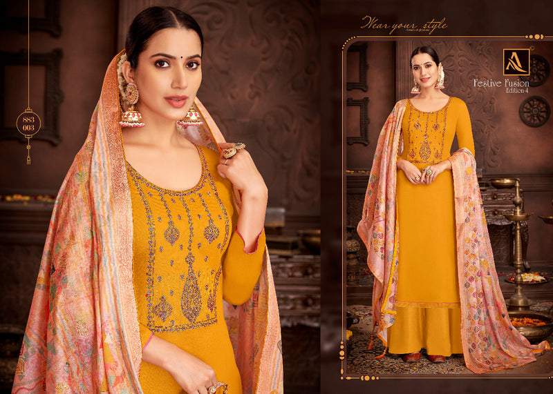 Alok Suit Festive Fusion Elegant Jam Cotton Party Wear Salwar Kameez