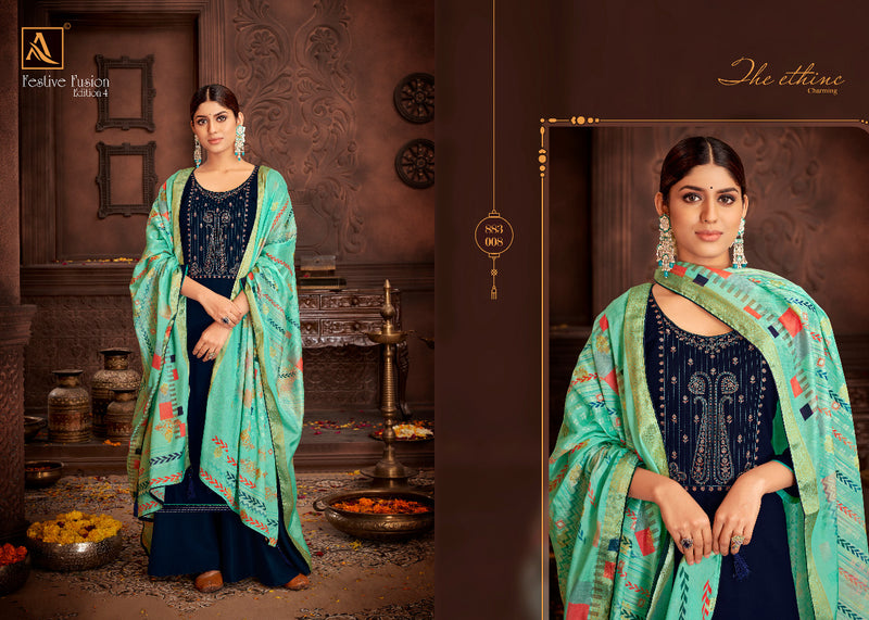 Alok Suit Festive Fusion Elegant Jam Cotton Party Wear Salwar Kameez