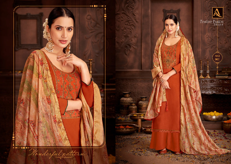 Alok Suit Festive Fusion Elegant Jam Cotton Party Wear Salwar Kameez