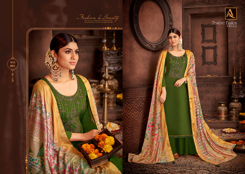 Alok Suit Festive Fusion Elegant Jam Cotton Party Wear Salwar Kameez