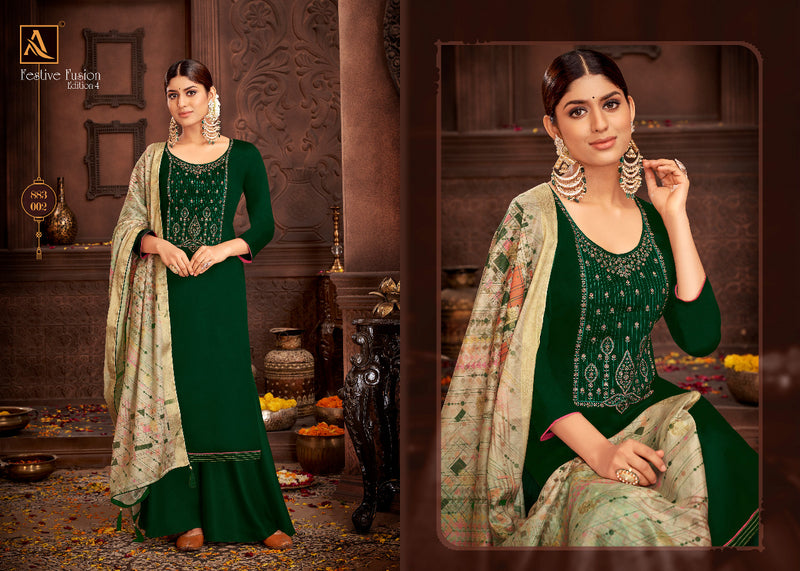 Alok Suit Festive Fusion Elegant Jam Cotton Party Wear Salwar Kameez