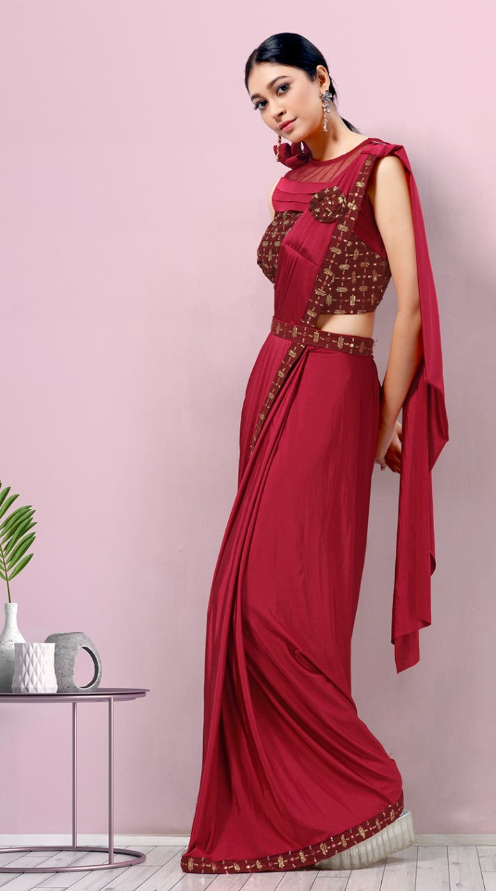 Amoha Trendz Design No 1015736 Imported Lycra Exclusive Sarees