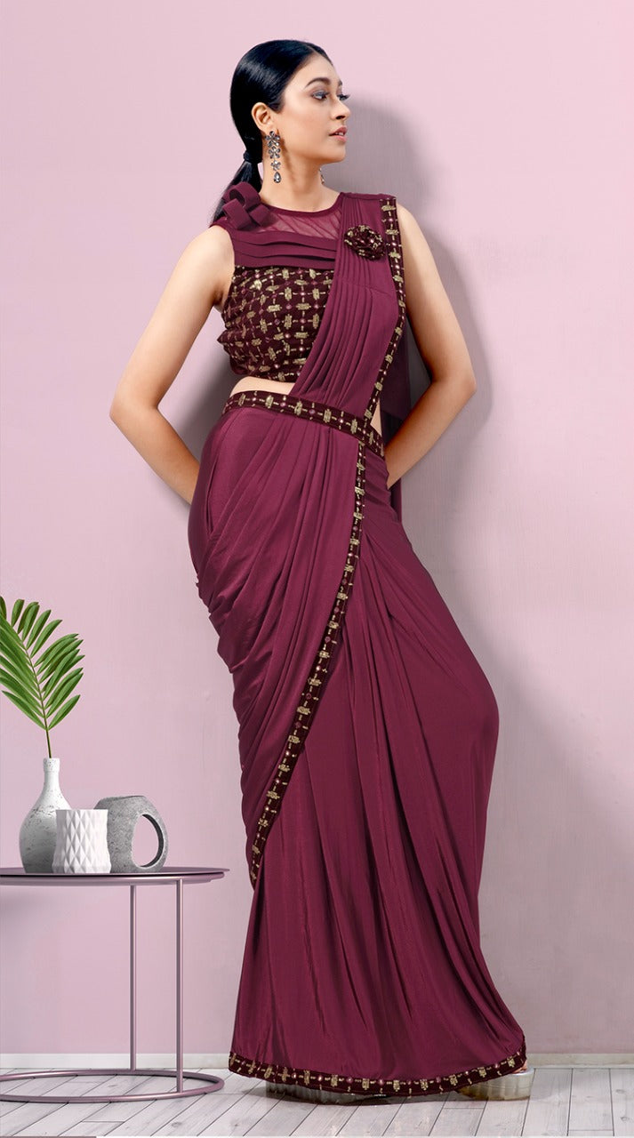 Amoha Trendz Design No 1015736 Imported Lycra Exclusive Sarees