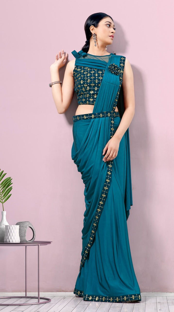 Amoha Trendz Design No 1015736 Imported Lycra Exclusive Sarees