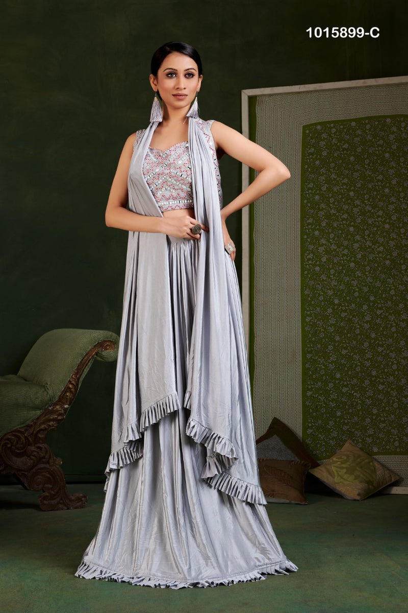 Amoha Trendz Dno 1015899 Imported Lycra With Hand Work Stylish Designer Party Wear Sarees