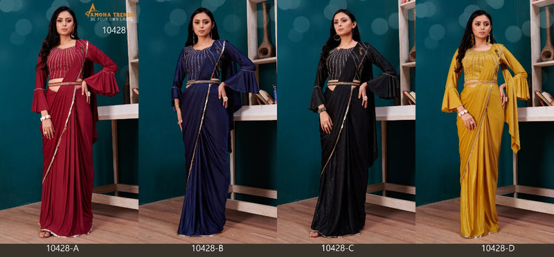 Amoha Trendz Dno 10428 Imported Lycra Stylish Designer Party Wear Gorgeous Saree