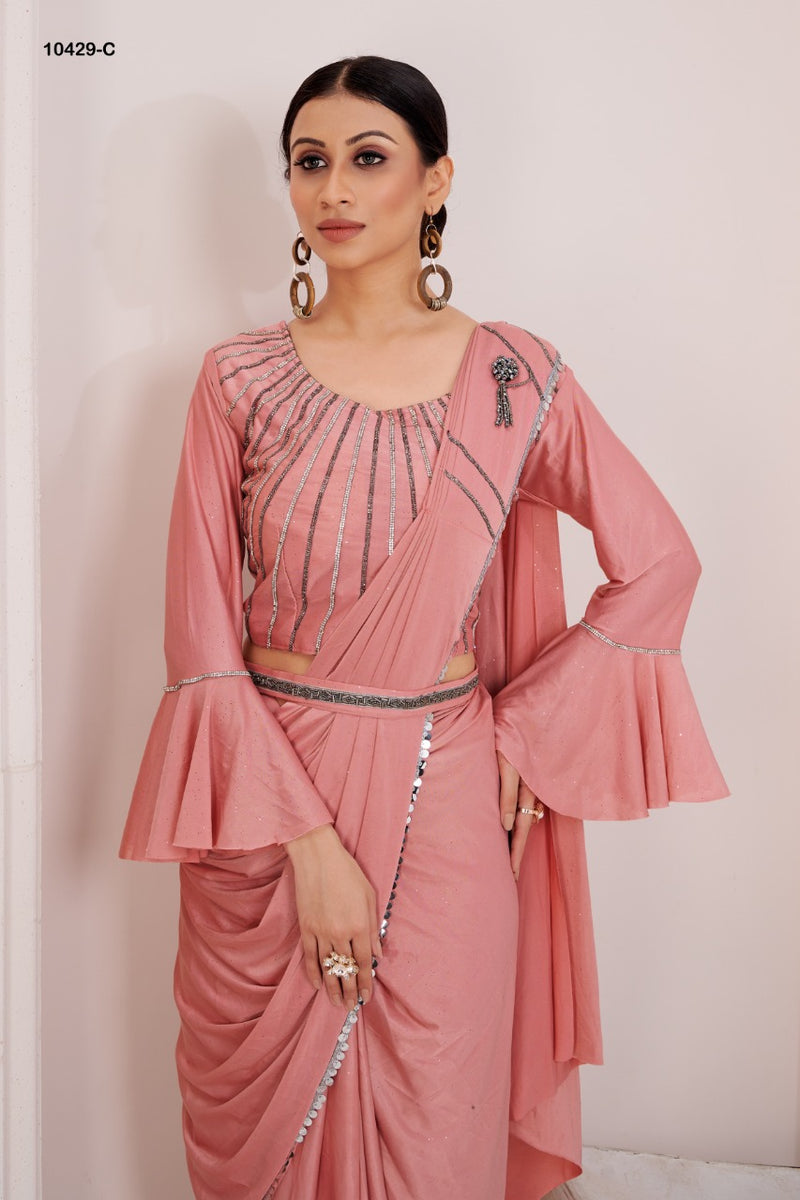 Amoha Trendz Dno 10429 Imported Lycra Stylish Designer Party Wear Gorgeous Saree