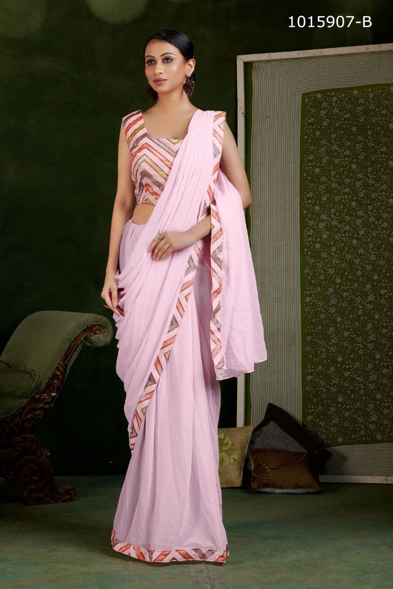 Amoha Trendz Dno 1015907 Georgette Stylish Designer Party Wear Saree