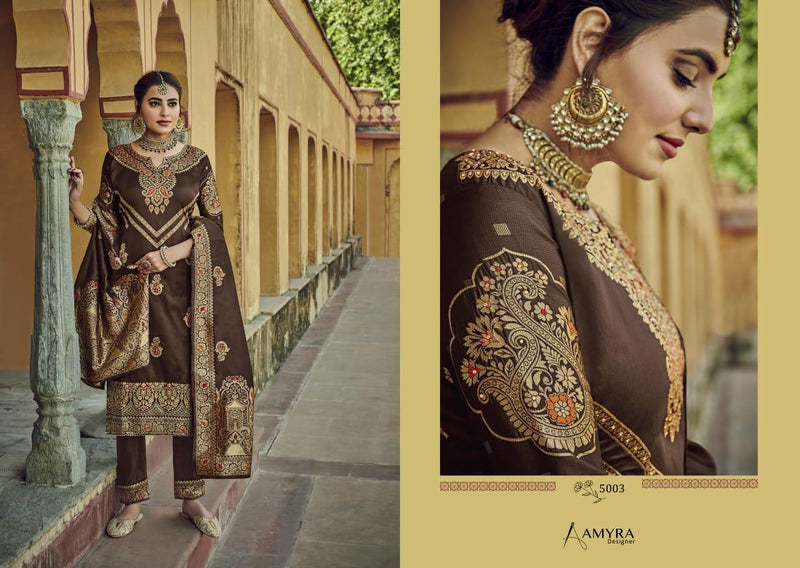 Amyra Designer Shehzadi Silk Jacquard Fancy Diamond Work Bridal Wear Collection