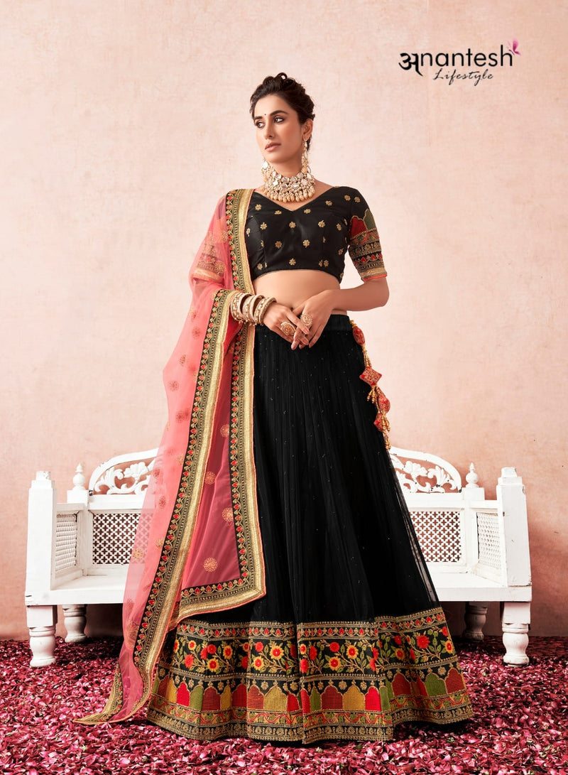 Anantesh Lifestyle Flairy Beats 1005 Banglory Silk With Fancy Work Stylish Designer Fancy Lehenga