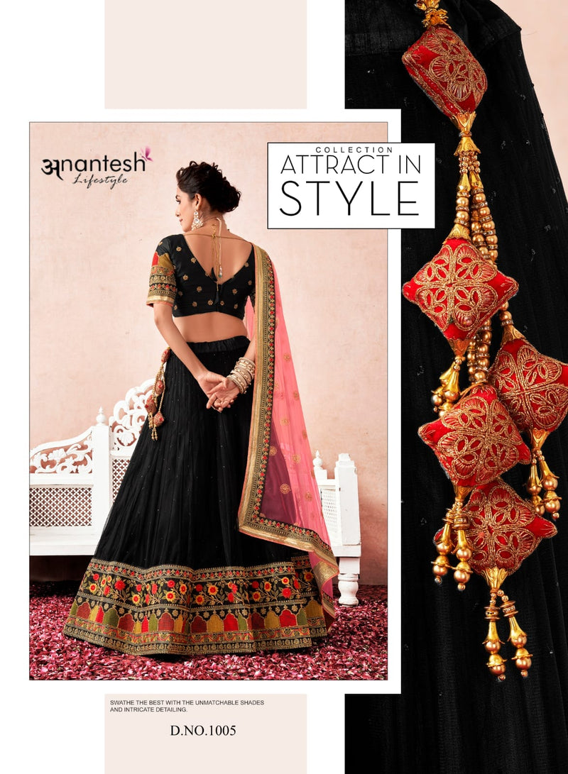 Anantesh Lifestyle Flairy Beats 1005 Banglory Silk With Fancy Work Stylish Designer Fancy Lehenga